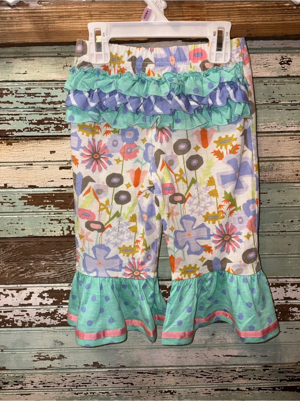 Matilda Jane Floral Patchwork Top & Pants - Purple, Mint, Coral, Gold